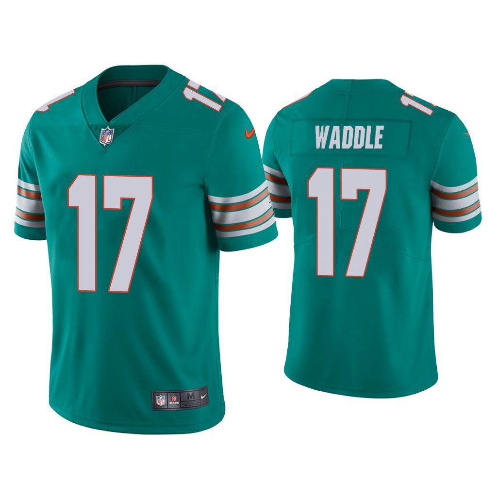 Men Miami Dolphins #17 Jaylen Waddle Nike Green Vapor Limited NFL Jerseys